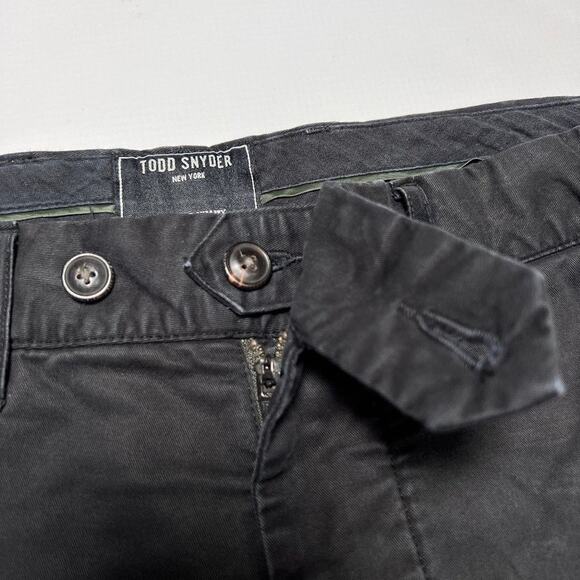 Todd Snyder Stretch Twill Chino SIZE 28 x 32 Black Garment Washed Slim Fit Pants - Picture 8 of 11